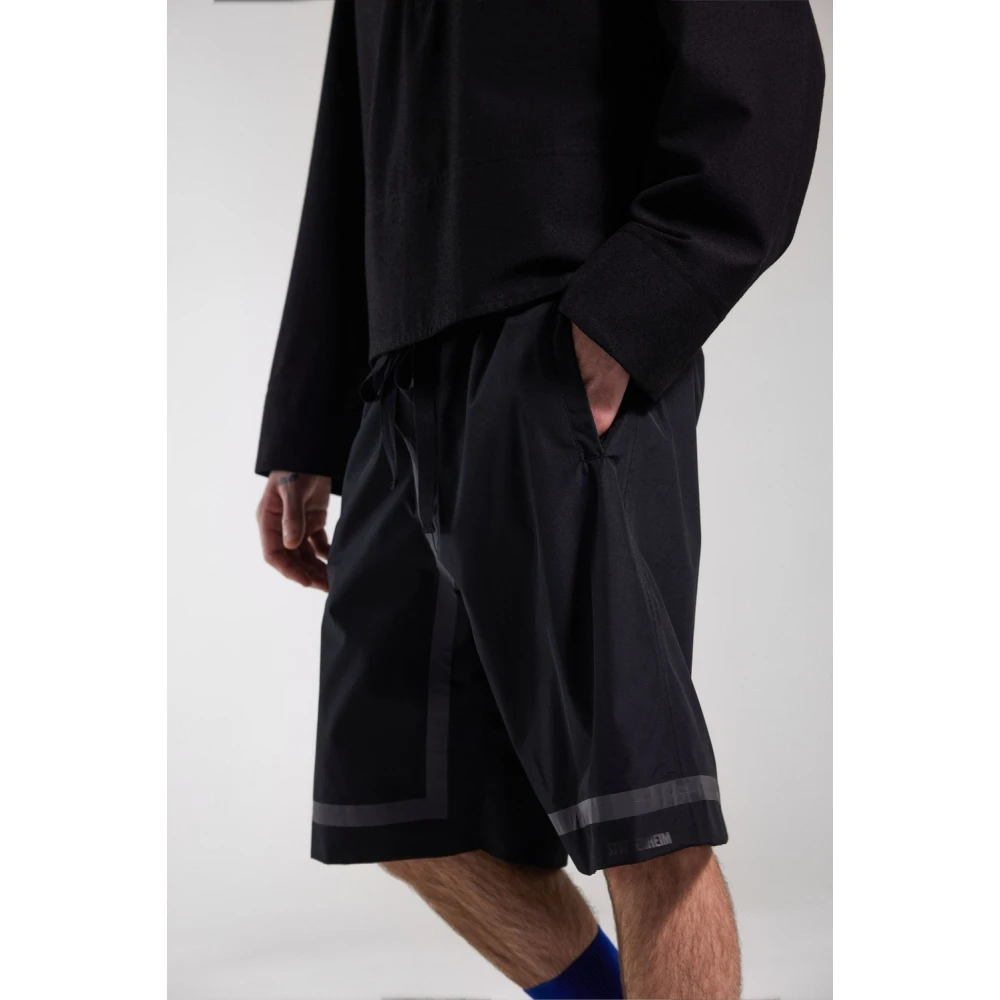 Stutterheim Reflecterende Nylon Knielange Shorts Black Heren