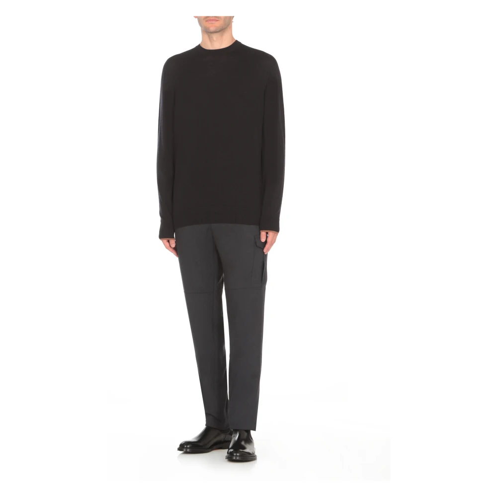 PESERICO Blauwe Wol Crewneck Sweater Blue Heren