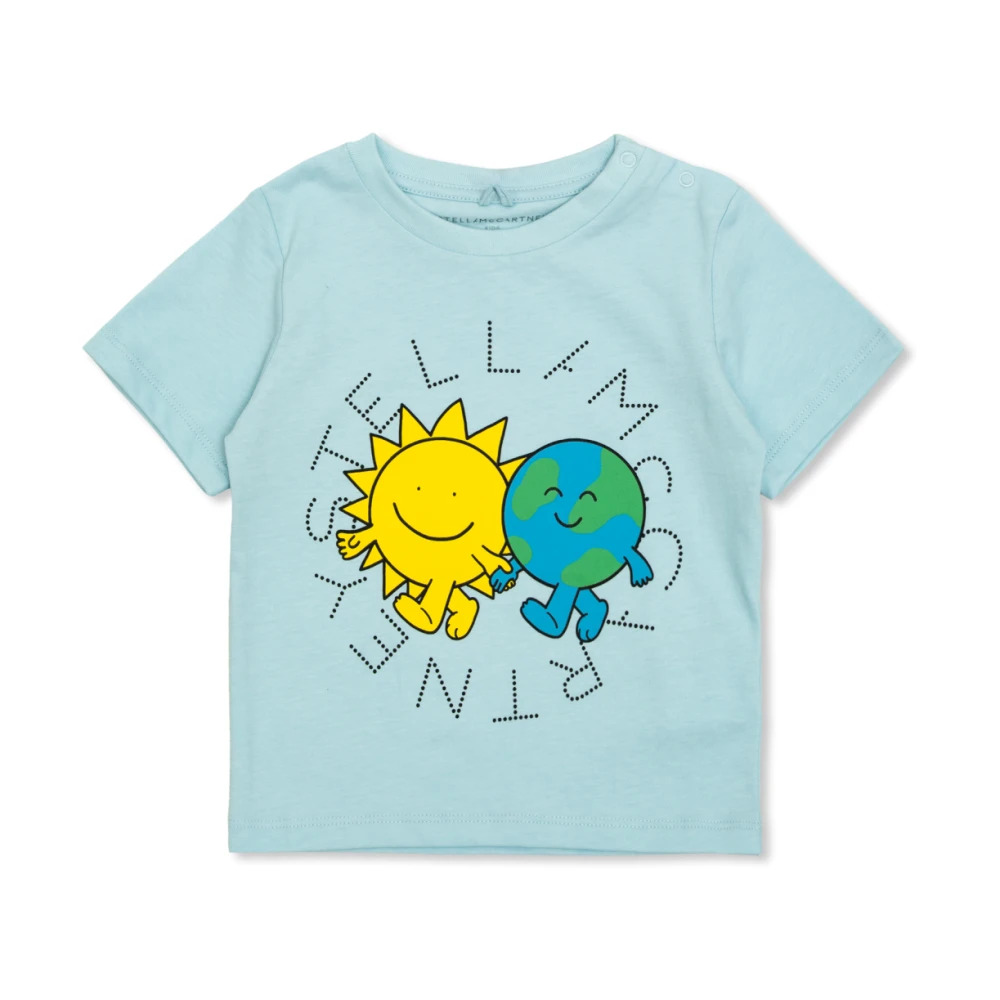 Stella Mccartney Unisex Kids Blue Kids Short Sleeve T-Shirts, 12 M, T-Shirt With Print
