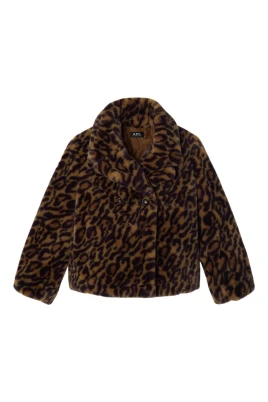 Leopardmönstrad fejkpälsjacka