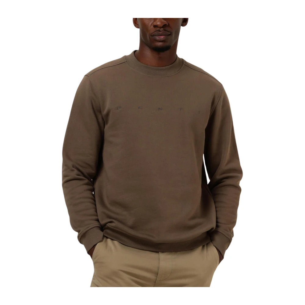 Genti Bruine Sweater voor Mannen Moderne Stijl Brown Heren