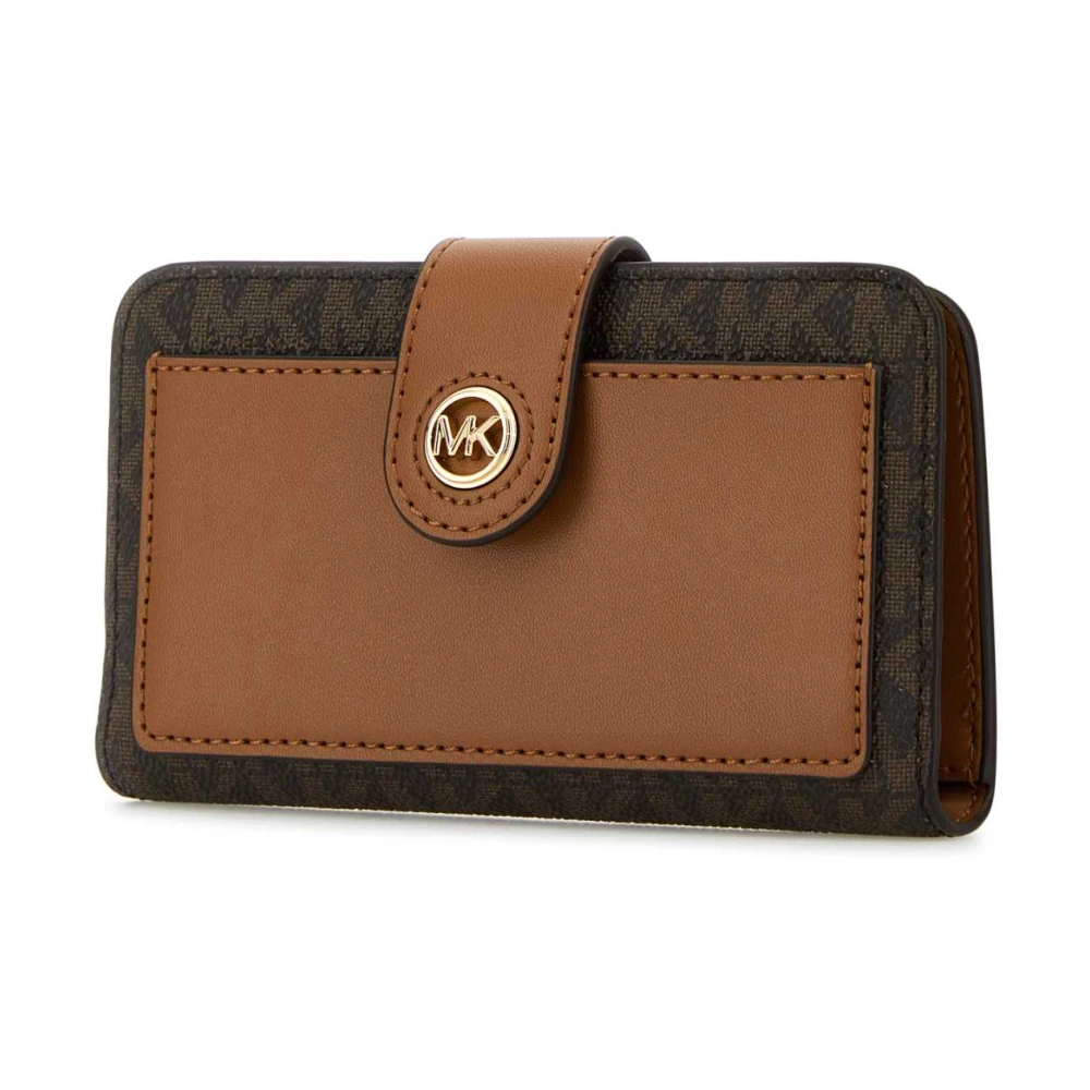 Michael Kors Canvas Portemonnee met Geprint Design Brown Dames