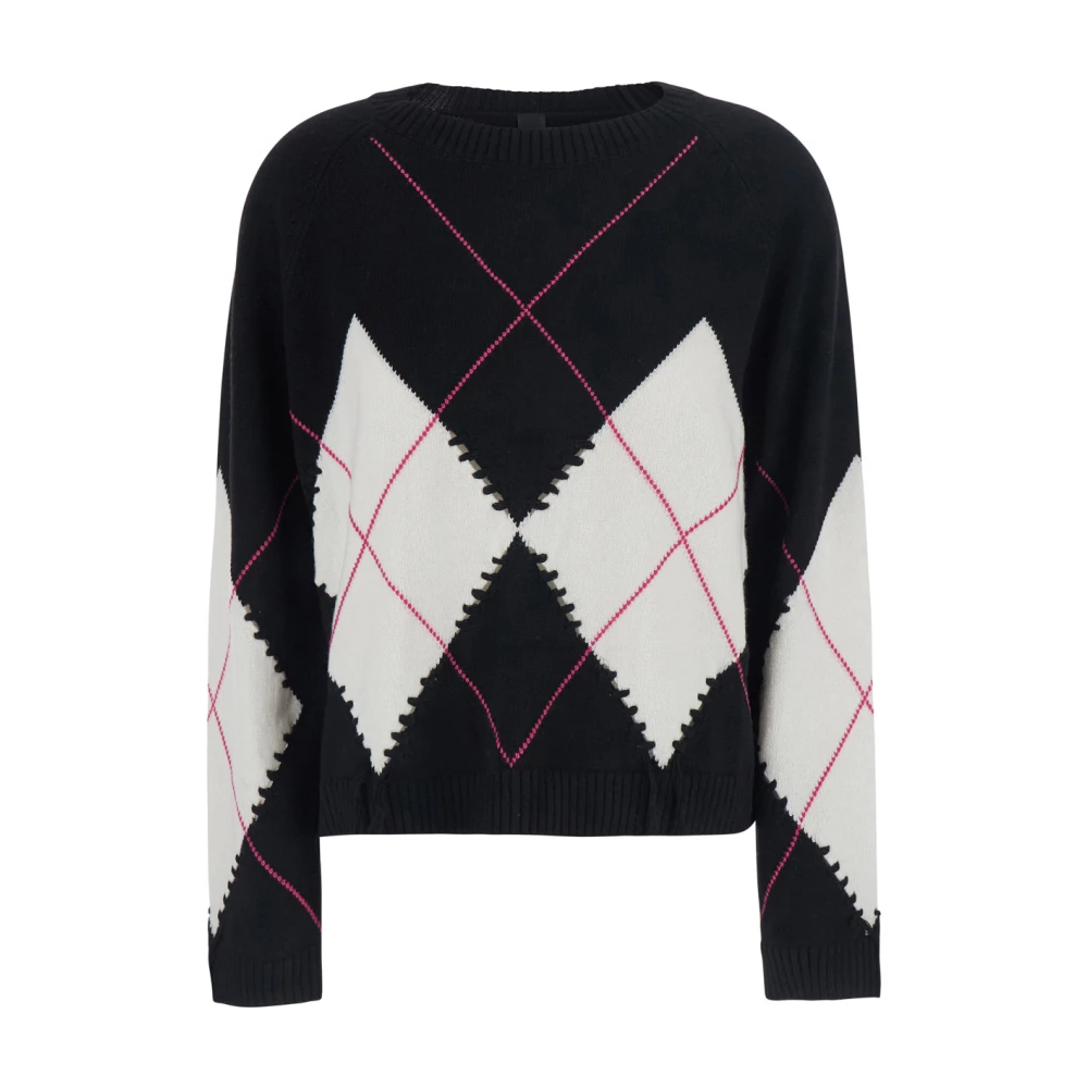 Pinko Donna Multicolor - Maglione Con Motivo Argyle Traforato - Knitwear - E - S