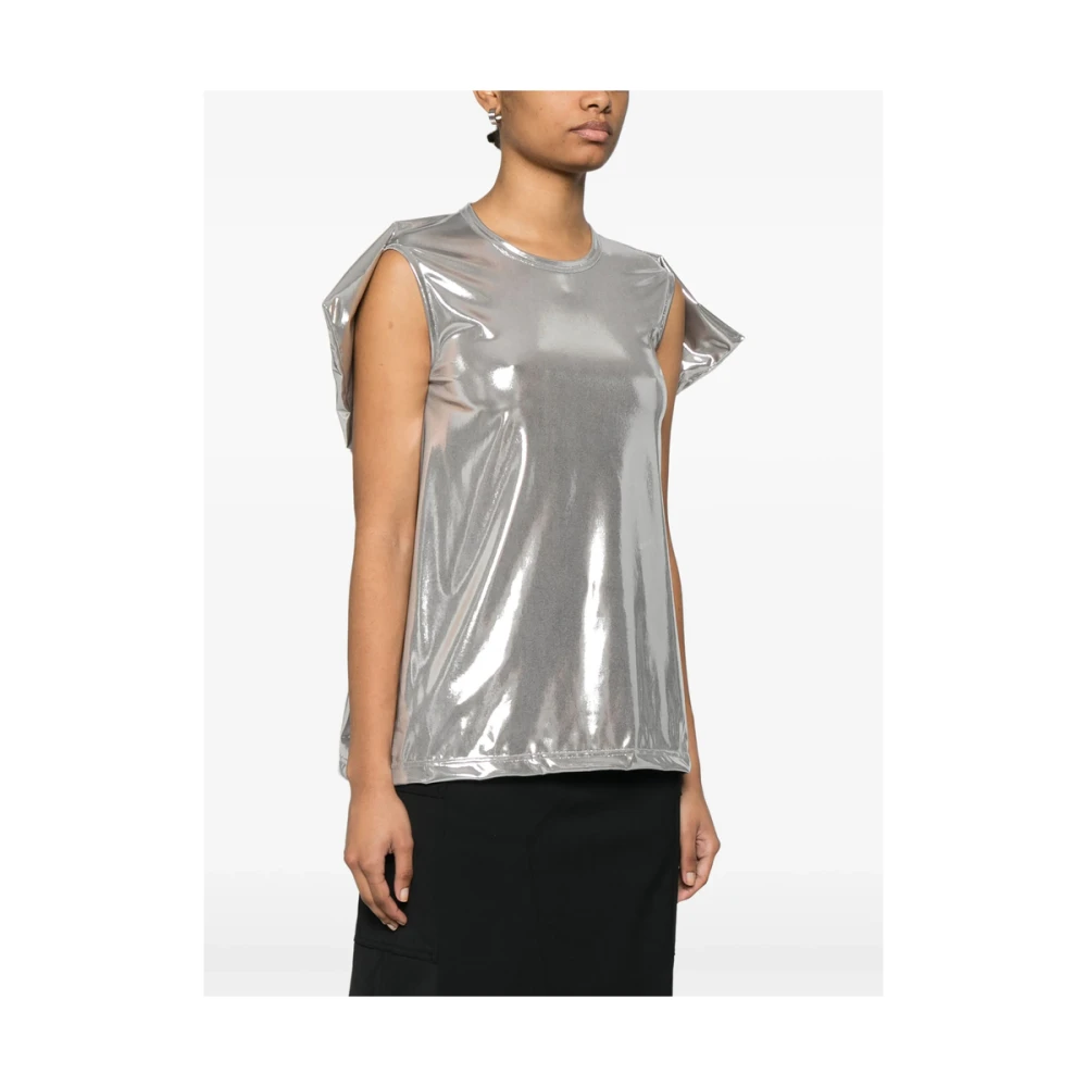 Junya Watanabe Zilveren Crew Neck Mouwloos T-shirt Gray Dames