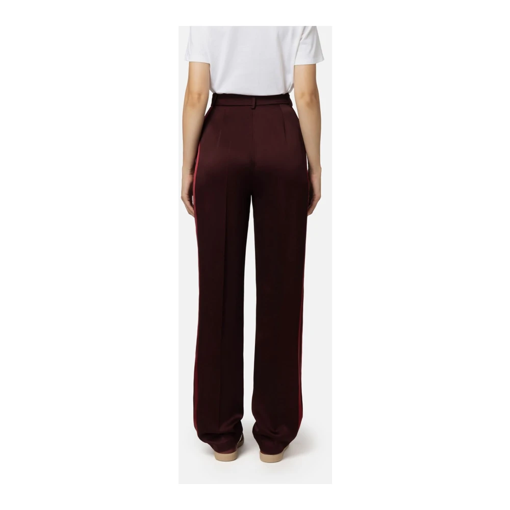 Elisabetta Franchi Bordeaux Broek Red Dames