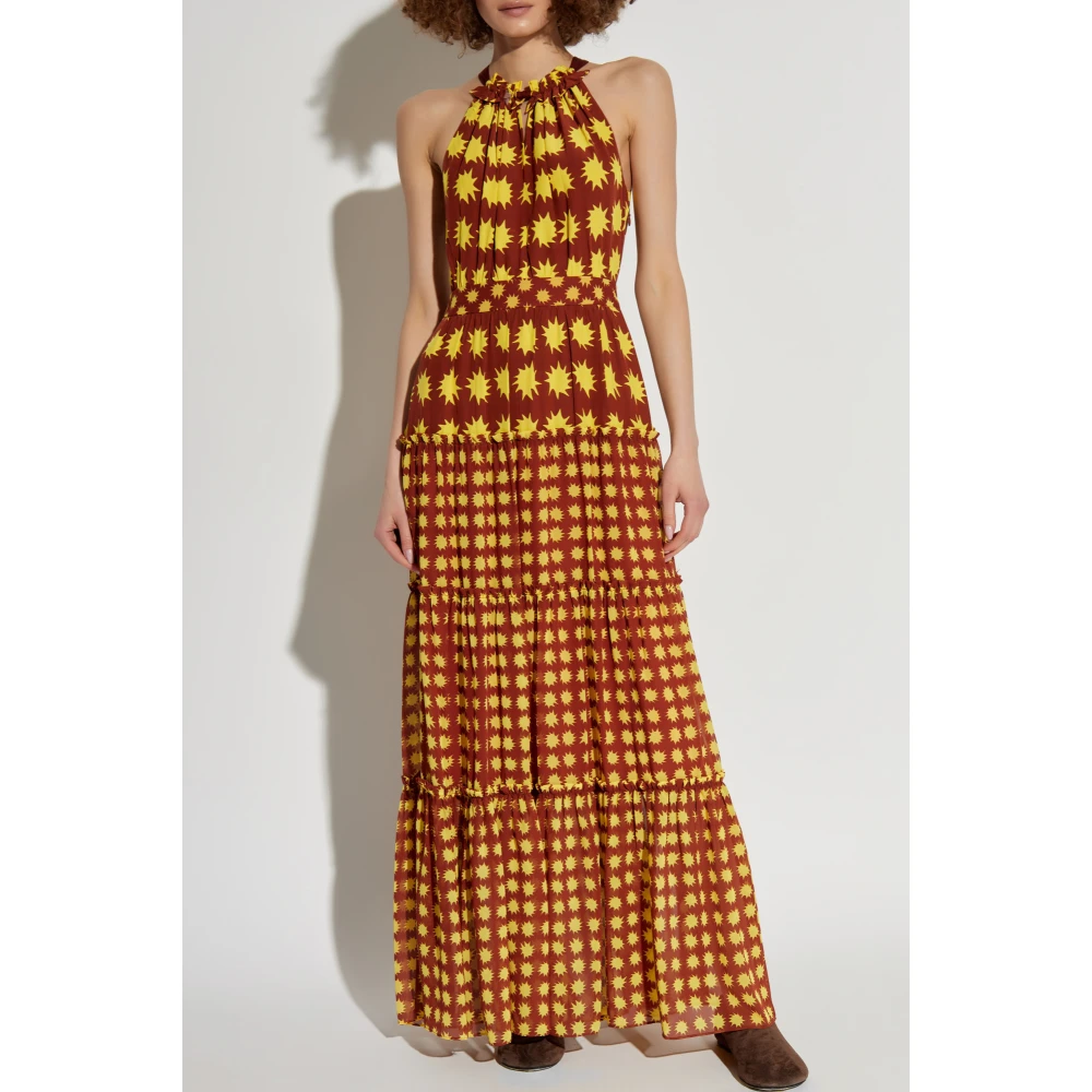 Diane Von Furstenberg Lange jurk 'Jack' Brown Dames