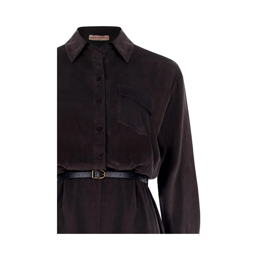 RINASCIMENTO Katoenen Jurk Herfst Winter Collectie Brown Dames
