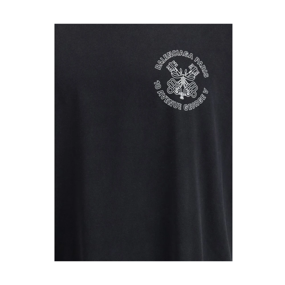 Balenciaga Contrasterend Logo Oversized T-shirt Black Heren