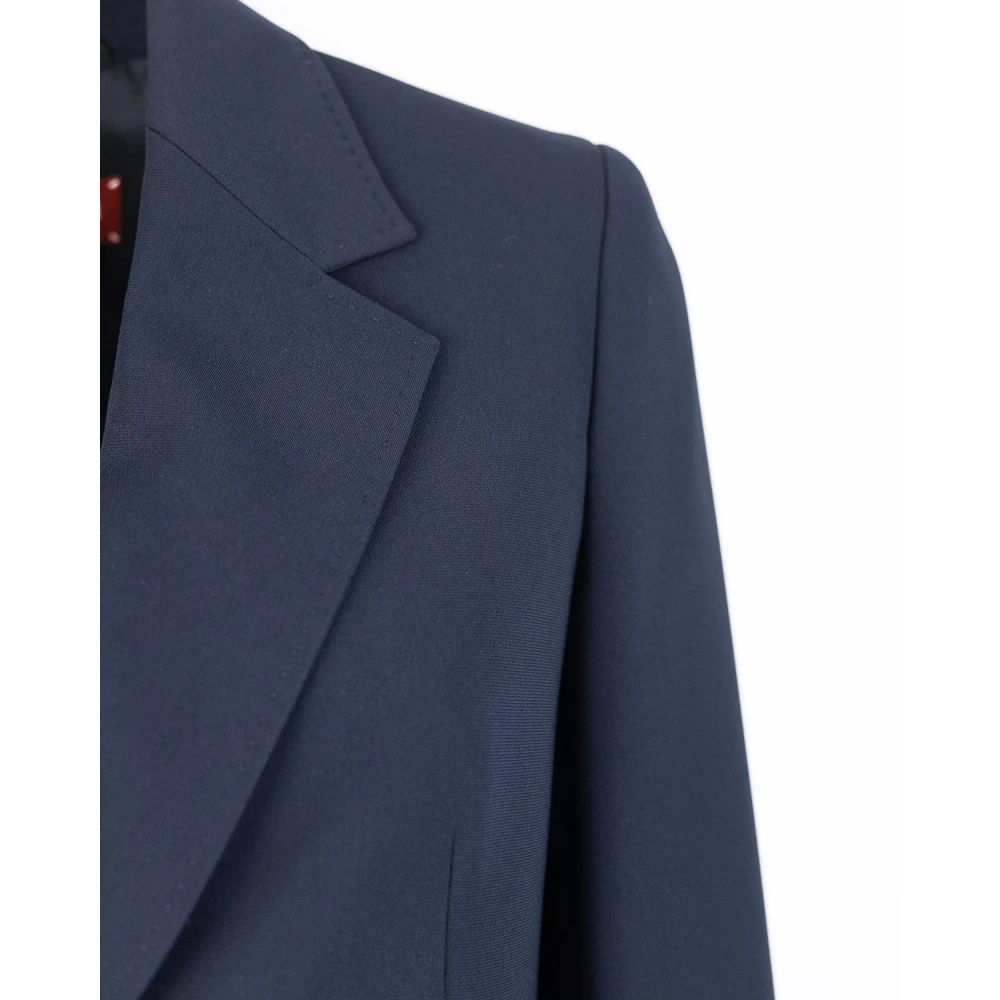 Max Mara Studio Blauwe Jackets Tessuto Triacetaat Polyester Blue Dames