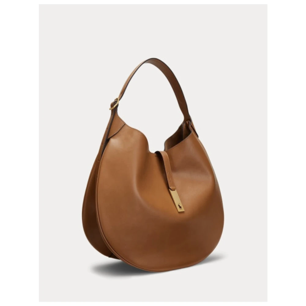 Polo Ralph Lauren Luxe leren zadeltas Beige Dames