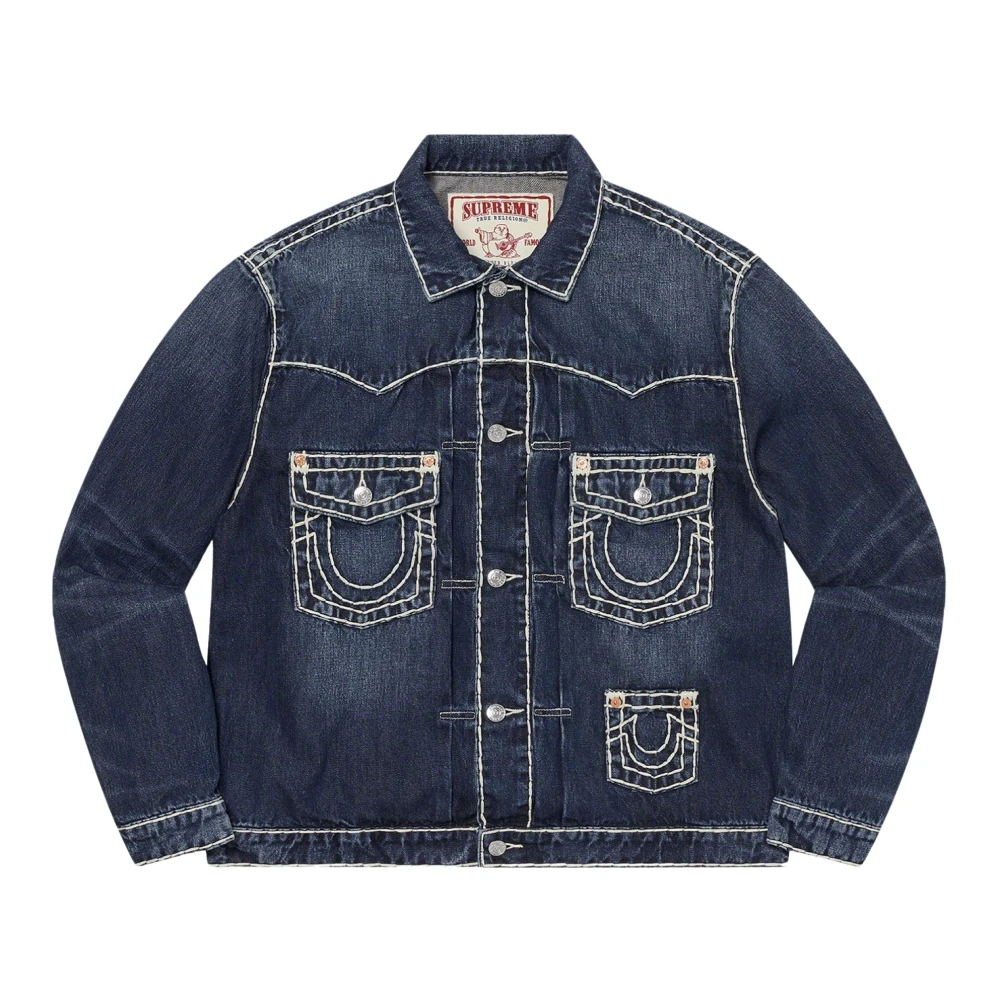 Supreme Beperkte oplage Denim Trucker Jack Blauw Blue Heren