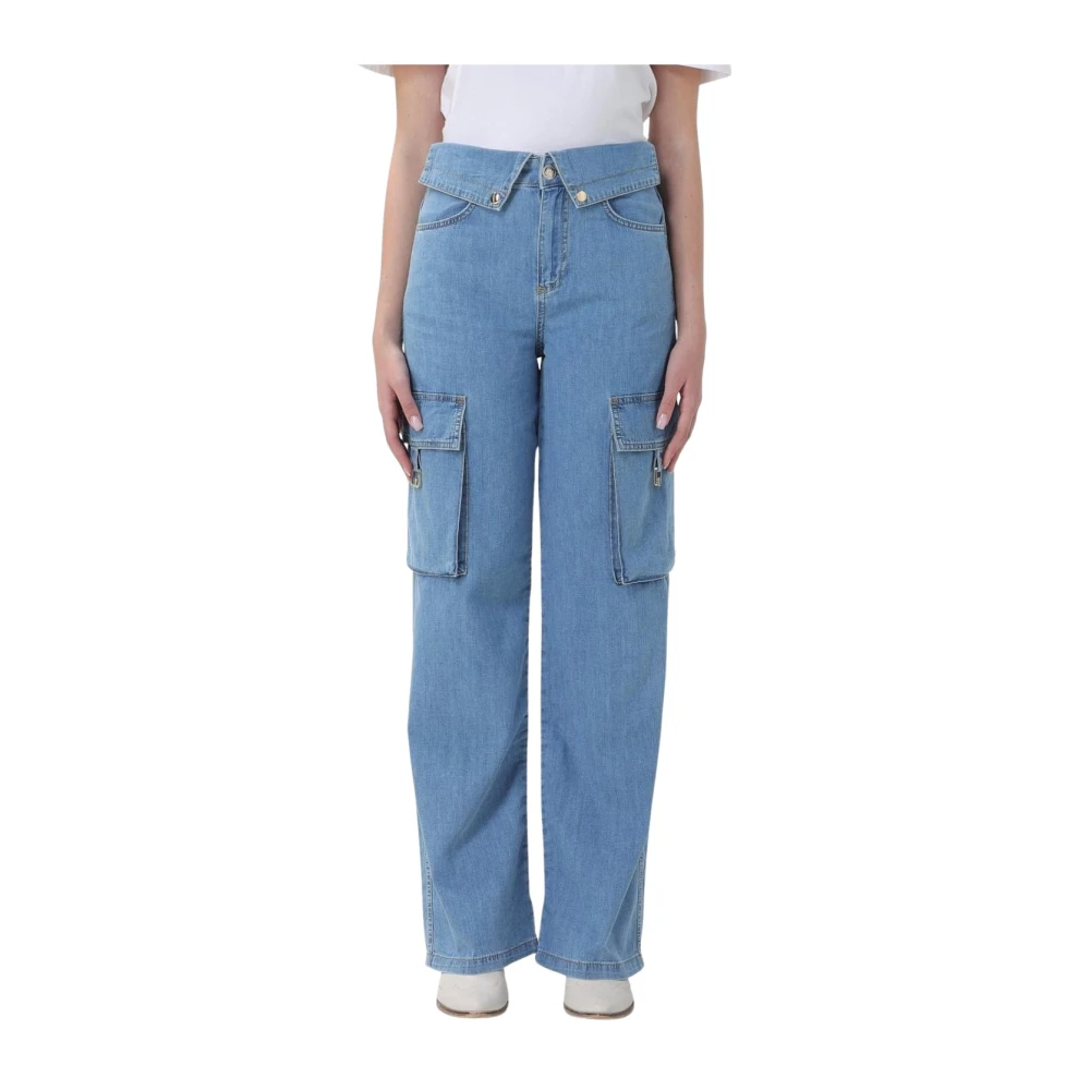 Liu Jo Vrouw Blauw Wide Leg Cargo Jeans