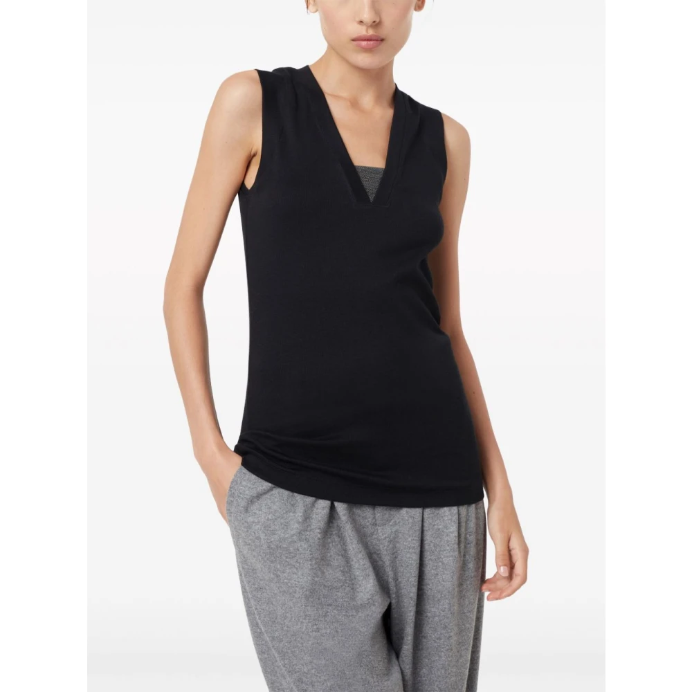 BRUNELLO CUCINELLI Zwarte T-shirts en Polos Black Dames