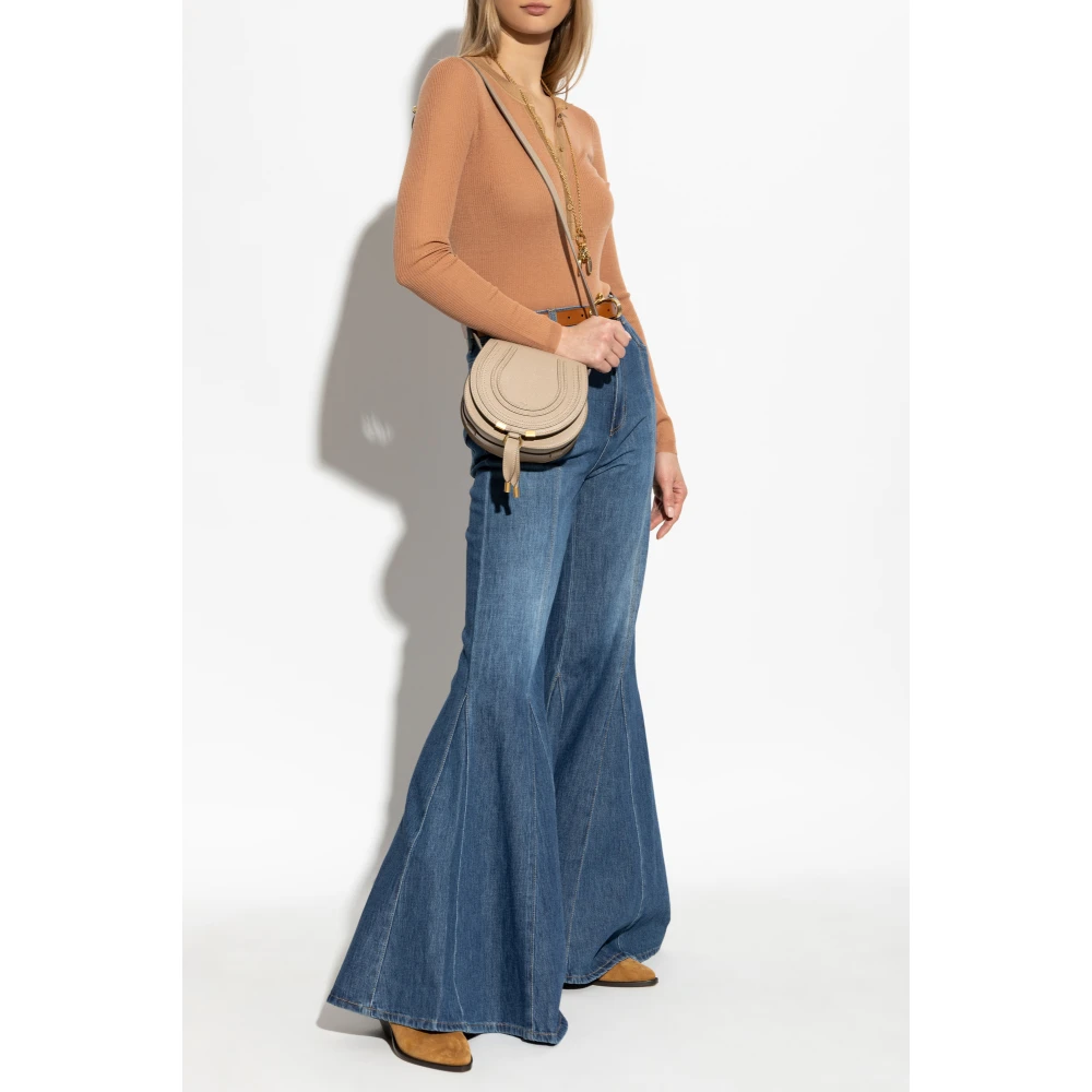 Chloé Wollen trui met logo Brown Dames