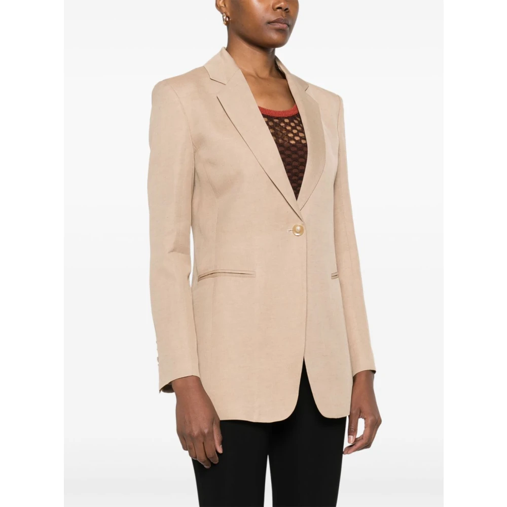 Dondup Beige Jas met Logo Jacquard Voering Beige Dames