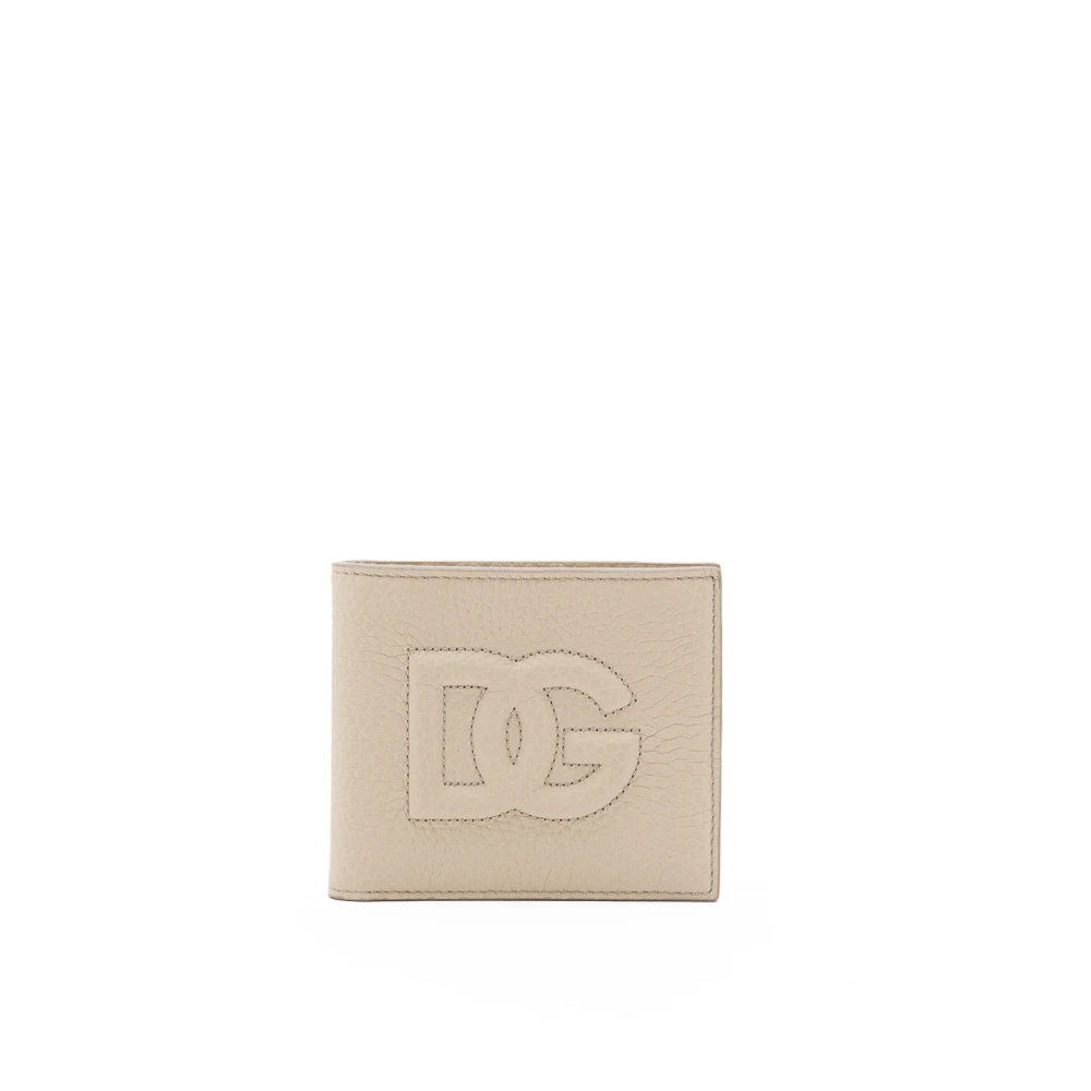 Dolce & Gabbana Bifold Portemonnee met Logo Beige Heren