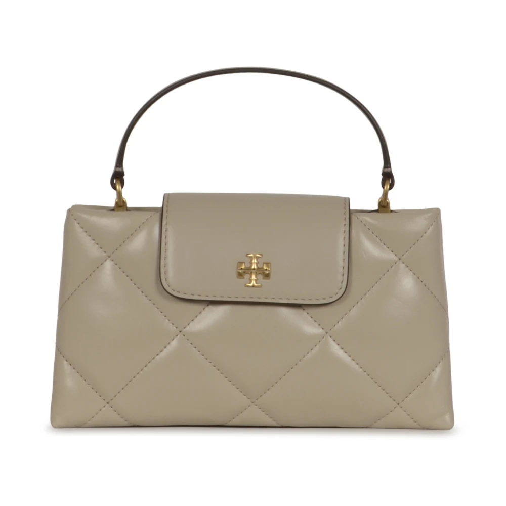 Tory Burch Women's Gray Kira Diamond Quilt East-West Top Handle