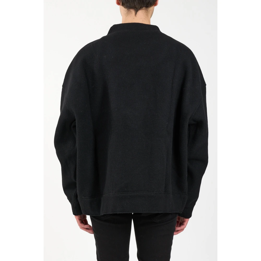 N21 Wollen trui met contrasterende mouwen Black Heren