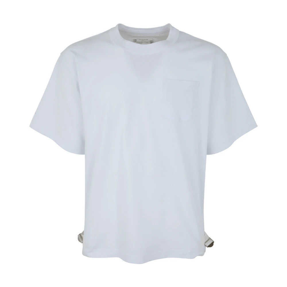 Sacai Nylon Katoen Jersey T-Shirt White Heren
