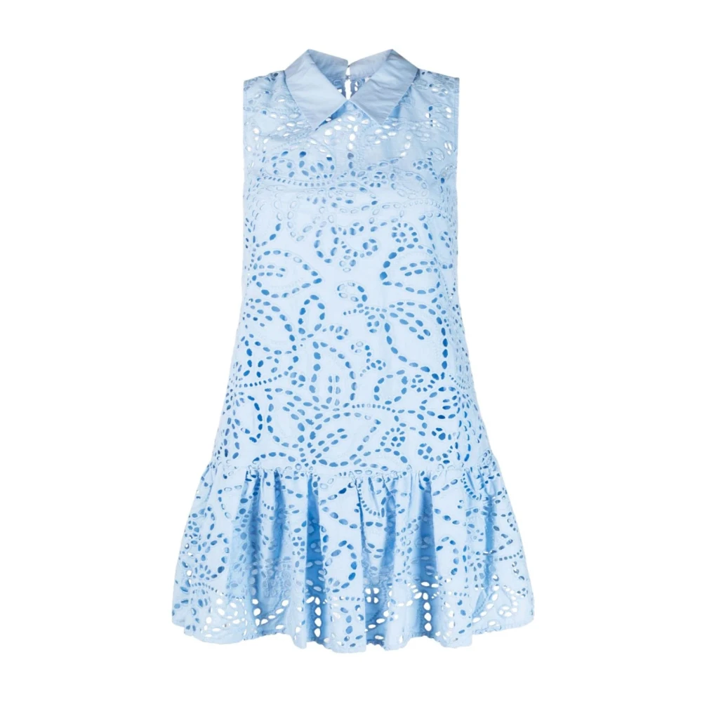 Self Portrait Blauwe Elegante Mini Jurk Blue Dames