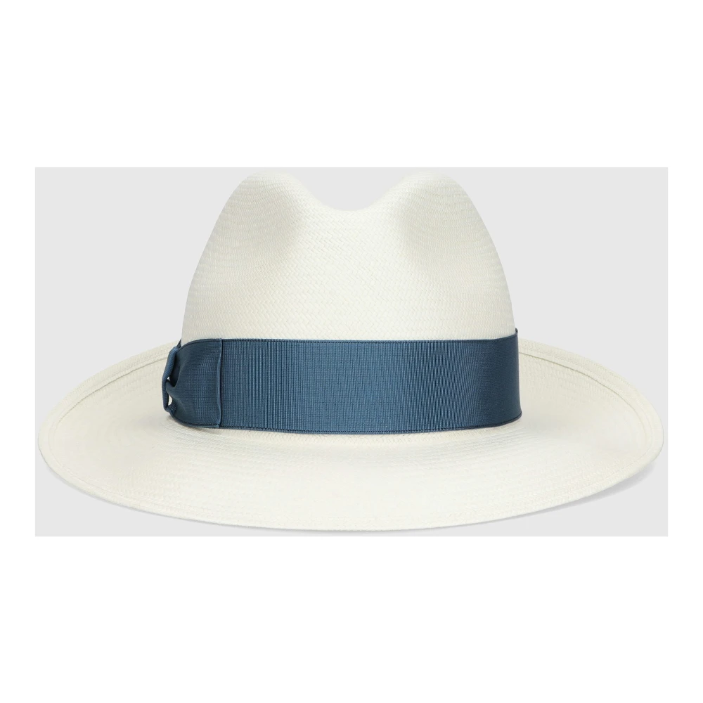 Borsalino Fijne Panama Brede Rand Hoed White Dames