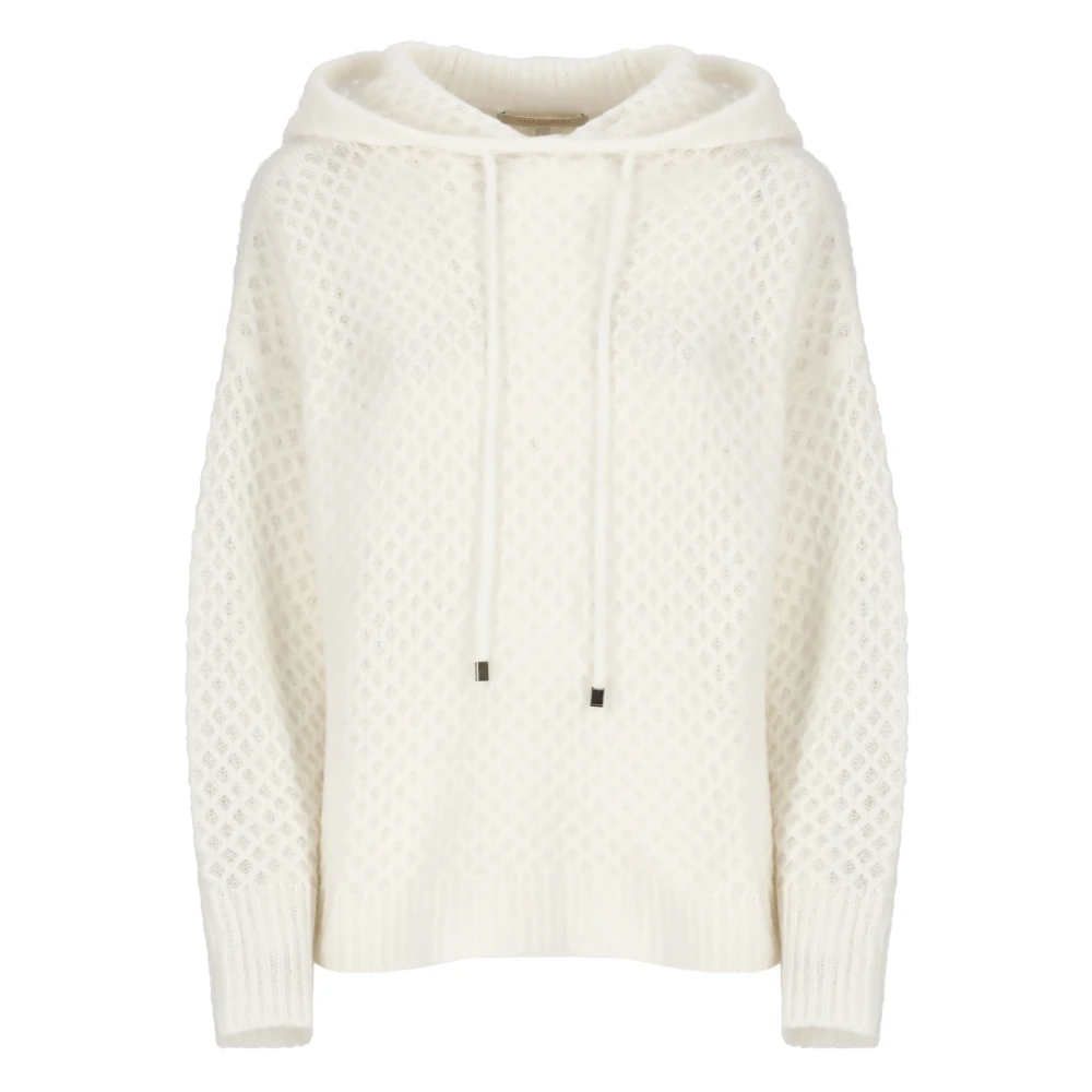 Antonelli Firenze Ivoor Wol Hoodie Trui Beige Dames