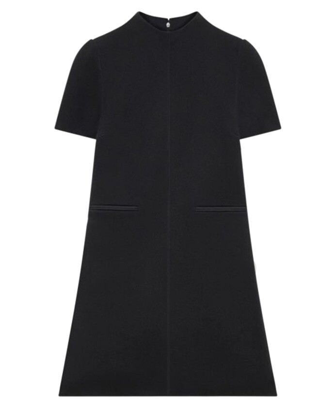 robe-trapeze-en-twill-a-manches-courtes