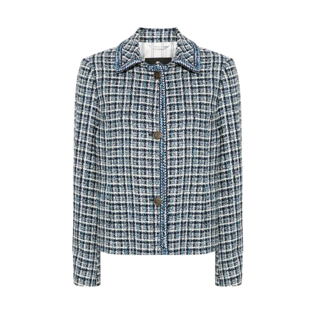 ETRO Blauwe Tweedjas met Logoknopen Blue Dames