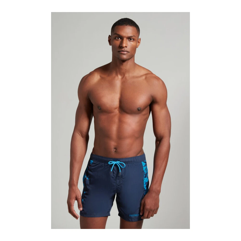Bikkembergs Blauwe Gestreepte Zwembroek Blue Heren