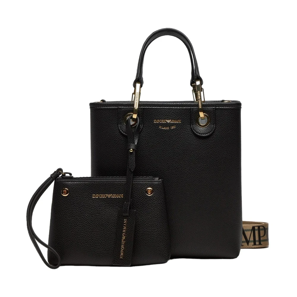 Emporio Armani Nero Zilver Shopping Tas Black Dames