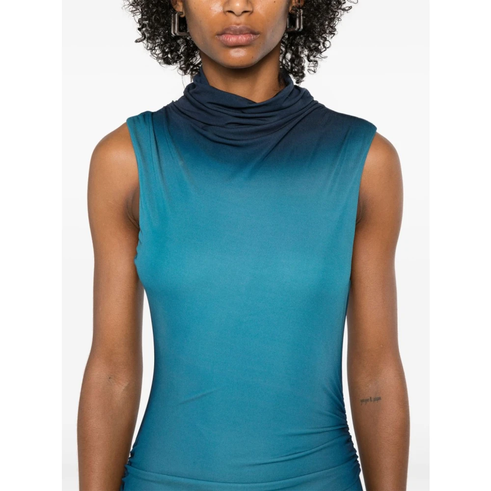 Simkhai Chromatisch Teal Ombre Mouwloze Midi Jurk Blue Dames