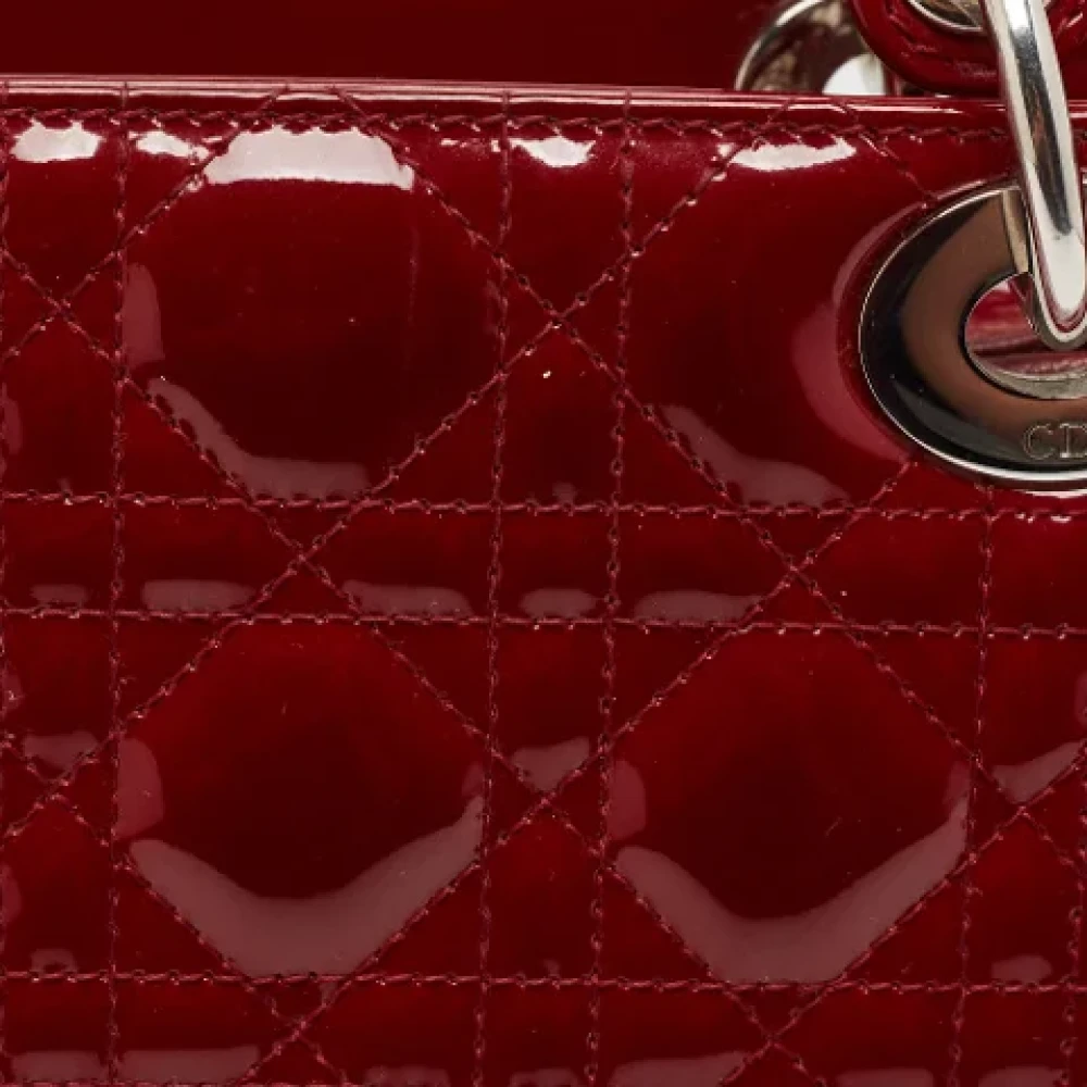 Dior Vintage Pre-owned Leather handbags Red Dames