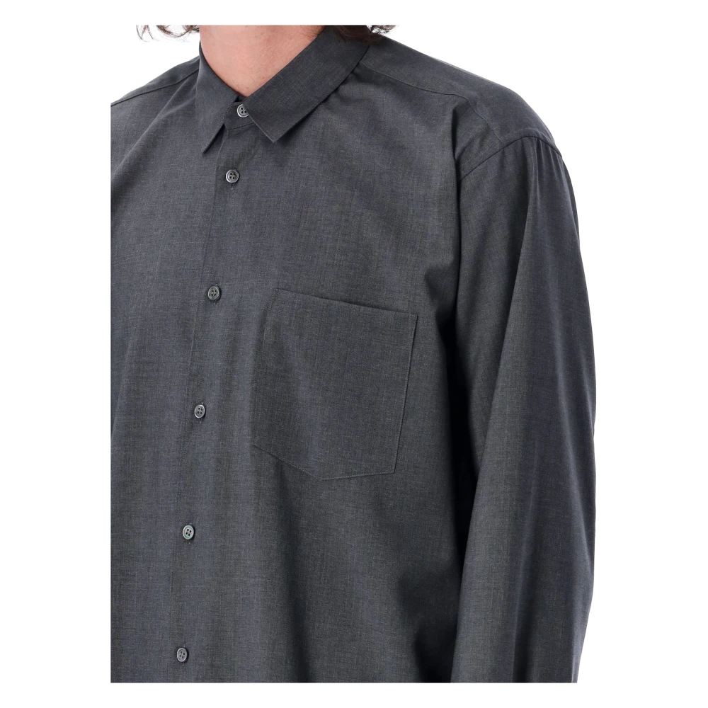 Comme des Garçons Grijze wollen overhemd met puntkraag Gray Heren