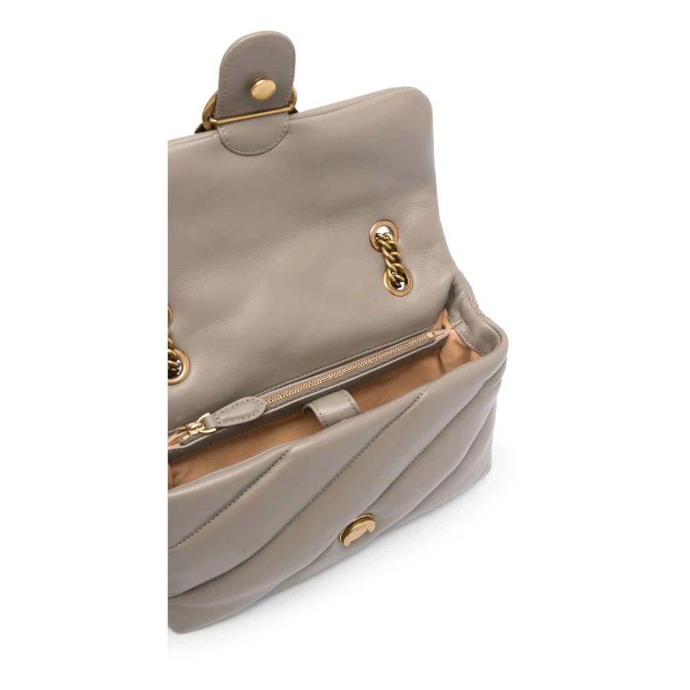 pinko Antiek Goud Love Puff Classic Tas Beige Dames