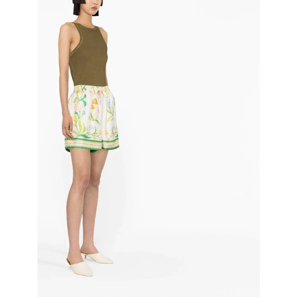 Casablanca Zijden shorts met bloemenprint Multicolor Dames