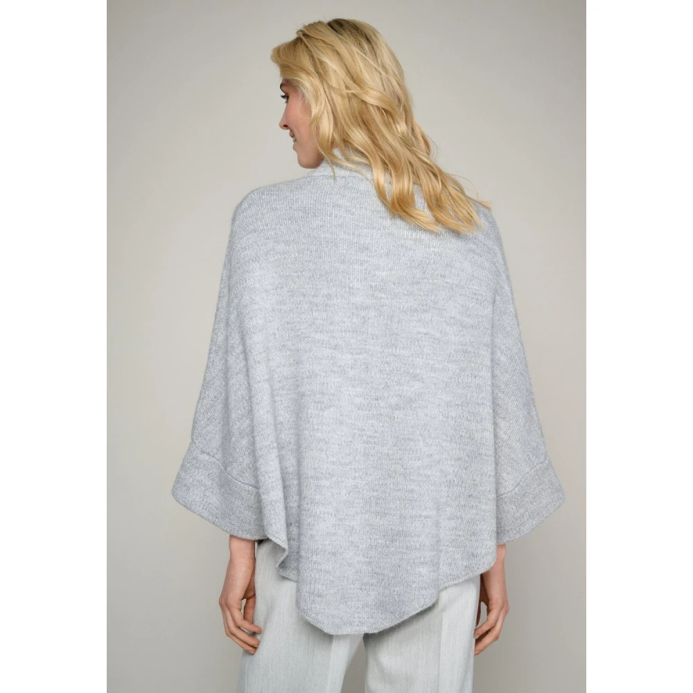 Marie Méro Grijze Geknoopte Cape voor de Herfst Gray Dames