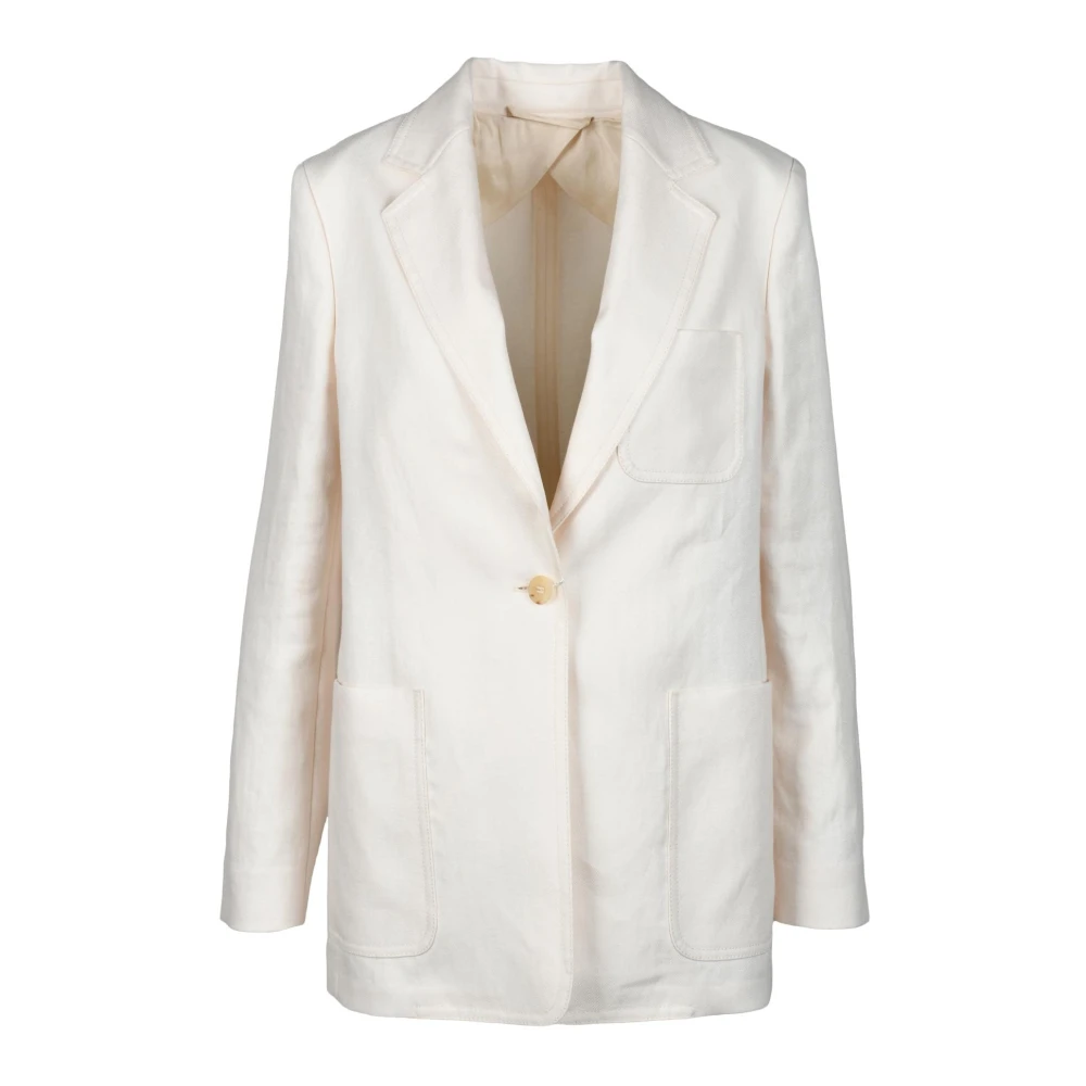 Max Mara Linnen Jas White Dames