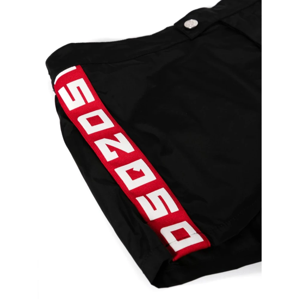 Dsquared2 Zwarte Side Logo Zwembroek Black Heren