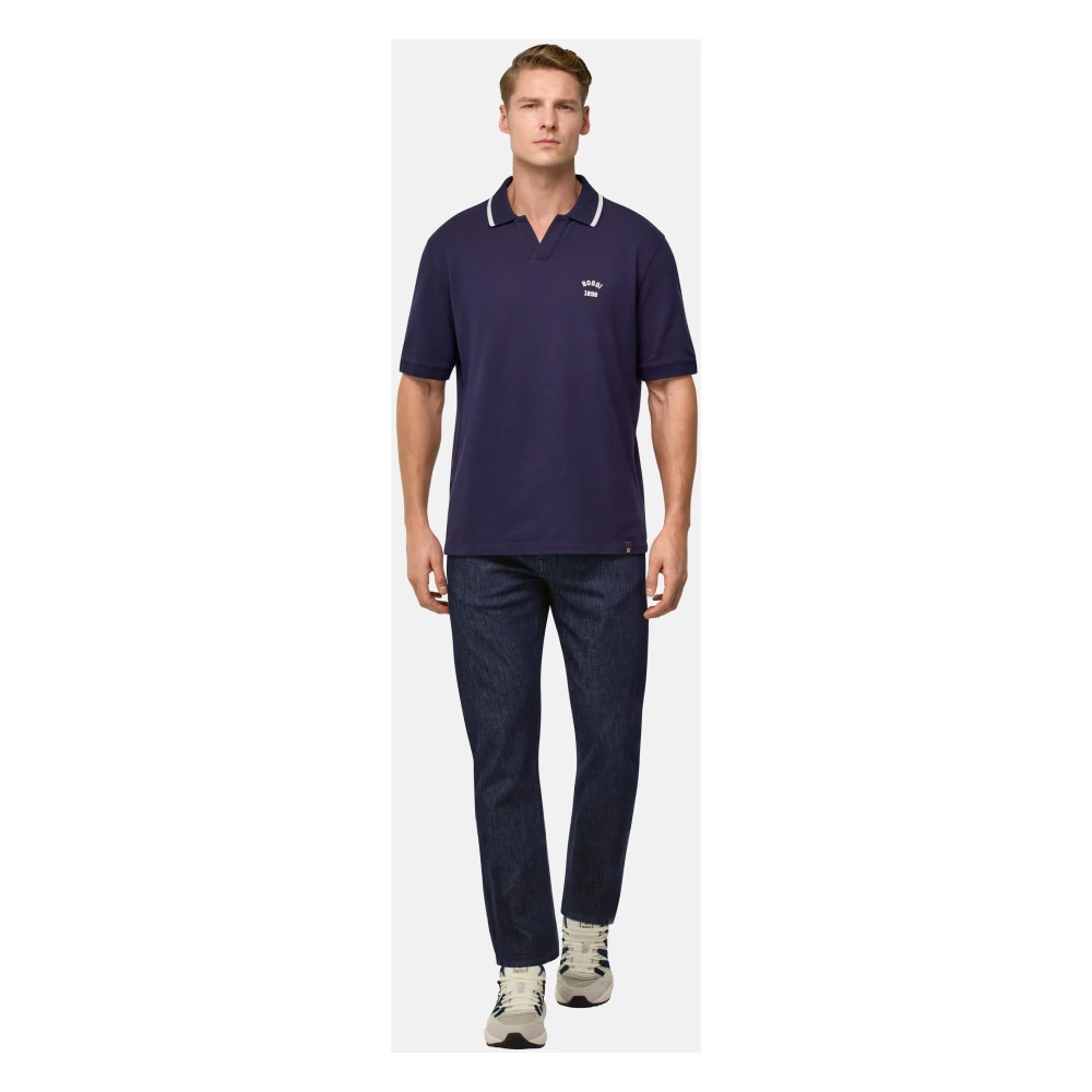 Boggi Milano Selvedge Katoenen Denim Jeans Blue Heren