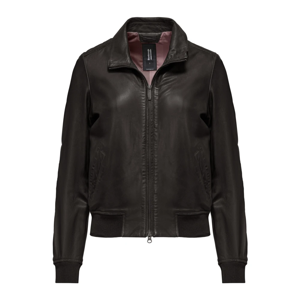 BomBoogie Verweerde Leren Bikerjas Brown Dames