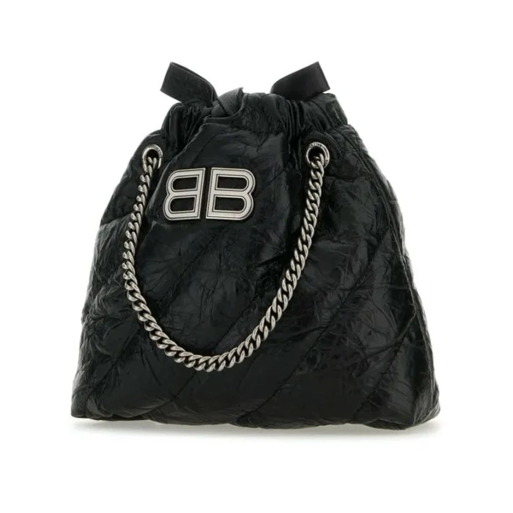 Balenciaga Crush Schoudertas met metalen detail Black Dames