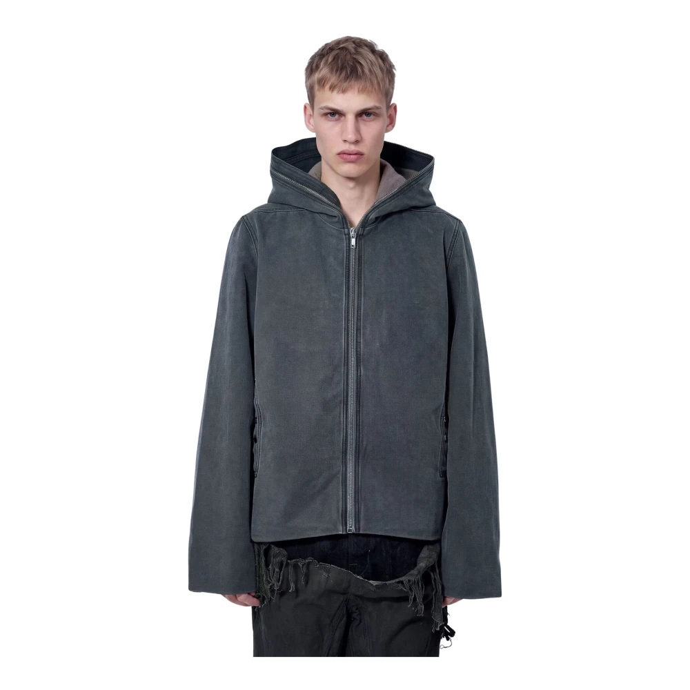 Rick Owens Drkshdw Uomo Grigio - Zip-Up Hooded Jacket, Size: M - Immagine 4