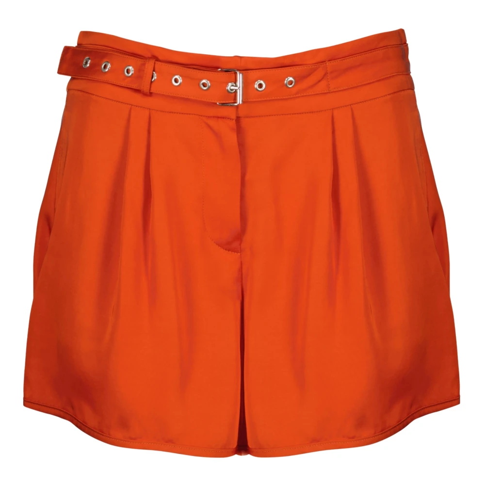 Iro Orange Belted Pleated Shorts - Female - Short Shorts - Xs - Shorts