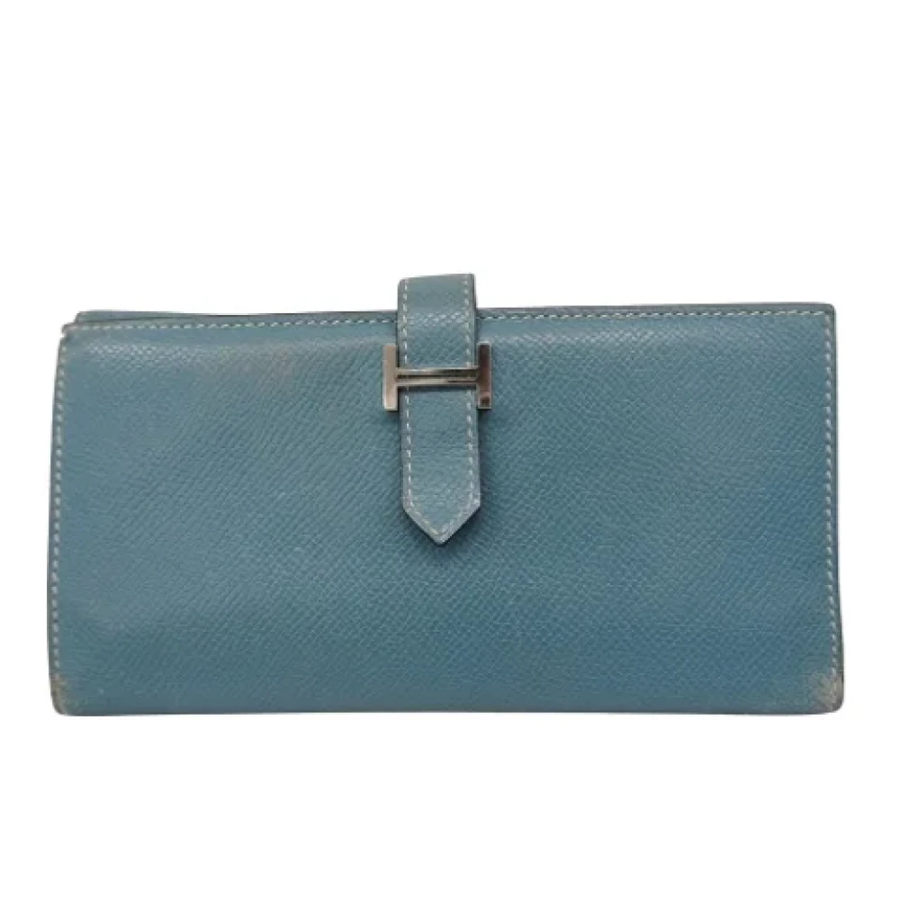 Hermès Vintage Pre-owned Leather wallets Blue Dames