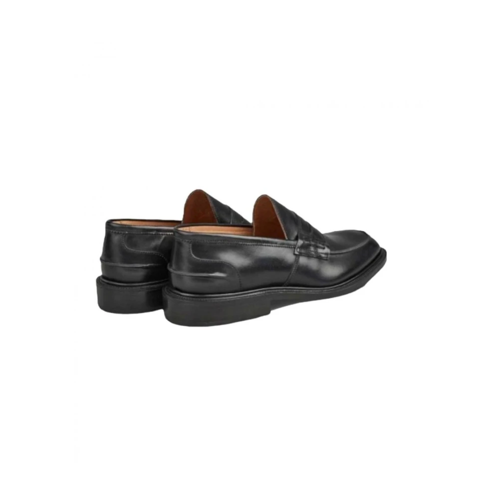 Tricker's Klassieke Penny Loafers in Zwart Leer Black Heren