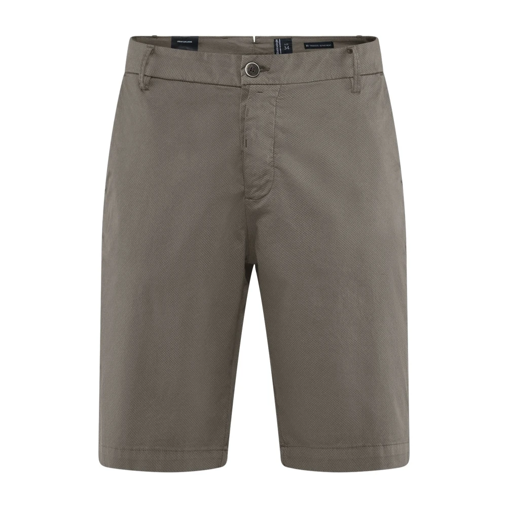 Bomboogie Men's Beige Casual Shorts, W30, Cotton Bermuda Shorts With Micro-Print