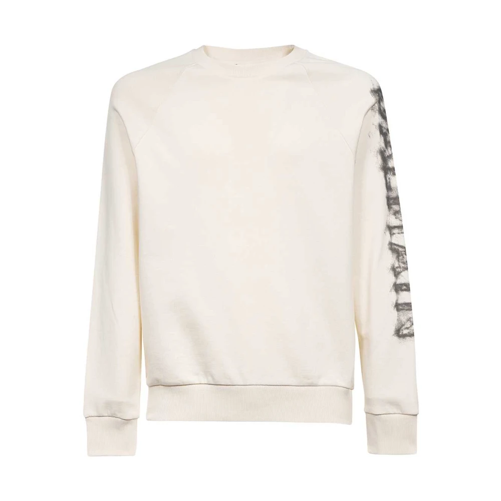 Balmain Katoenen sweatshirt met logodetail Beige Heren