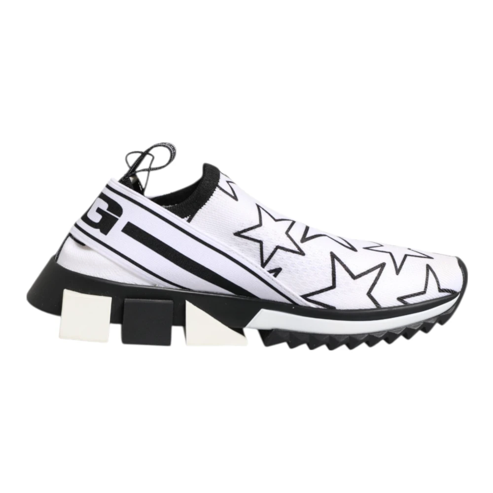 Dolce & Gabbana Women's White Stars Sorrento Low Top Sneakers