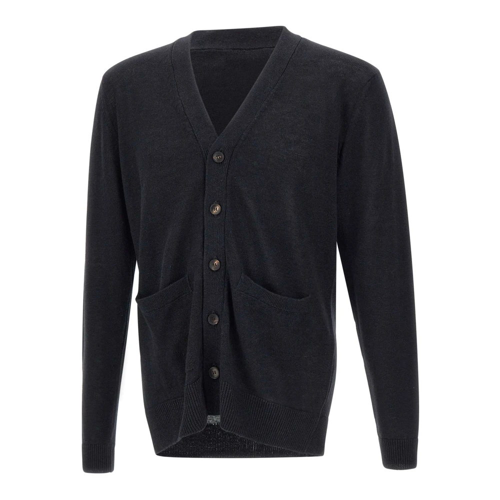 Filippo De Laurentiis Black Cardigans, Male, Xl, Buttoned Cardigan