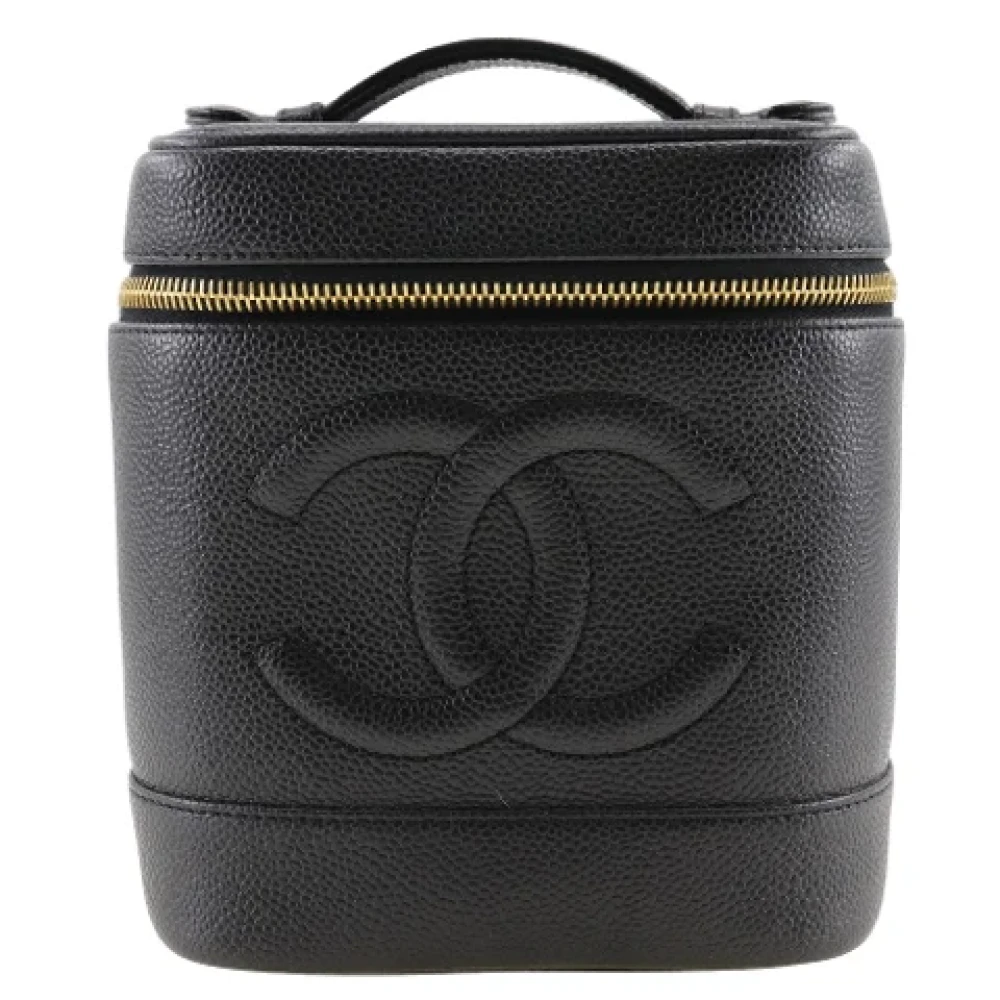 Chanel Vintage Pre-owned Leather handbags Black Dames